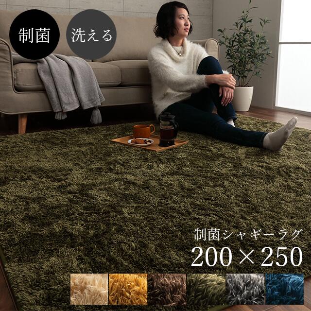 洗えるラグ ふわふわ シャギーラグ 約200×250cm 3畳 [ ラグマット ラグ 洗える 冬 おしゃれ 滑り止め 床暖房対応 オールシーズン 冬用ラグ ふわふわラグマット 3畳用サイズ カーペット 一年中使える 滑り止め付き リビング シャギー 毛足長い ラグカーペット 3畳マット ]