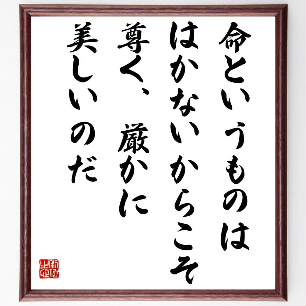 1794円 激安卸販売新品 トーマス マンの名言 命というものは はかないからこそ 尊く 厳かに美しいのだ 額付き書道色紙 贈り物 ﾌﾟﾚｾﾞﾝﾄ ｷﾞﾌﾄ 壁