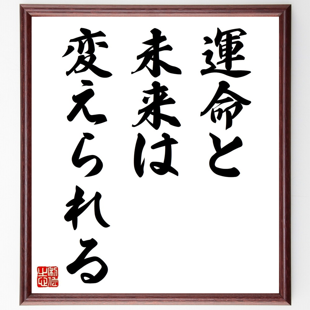 名言 運命と未来は変えられる 額付き書道色紙 贈り物 ﾌﾟﾚｾﾞﾝﾄ ｷﾞﾌﾄ 壁掛け 置物 座右の銘 格言 諺 人気 言葉 偉人 年末年始大決算