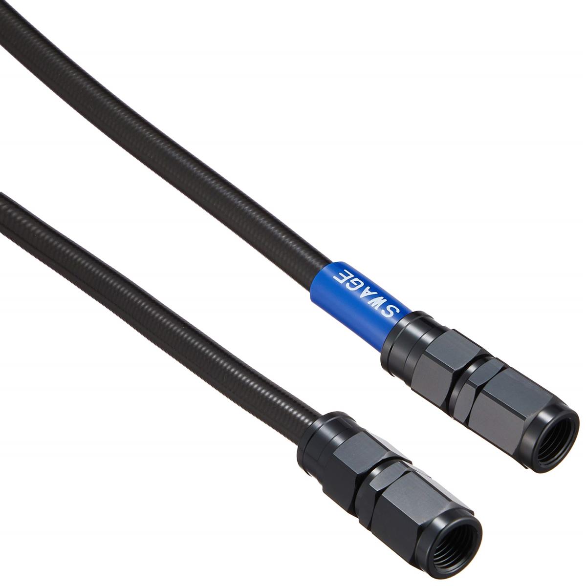 SWAGE LINE(スウェッジライン) イージーオーダーブレーキホース 汎用ホース ストレートフィッティング アルミ(ブラック) ブラックスモークホース 950mm BAKB-1010M-0950