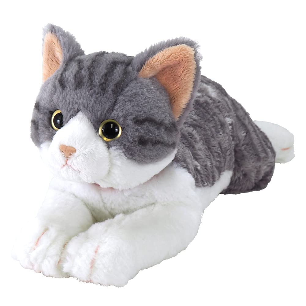 サンレモン　ひざねこ サバシロ M　16×47×18cm　ぬいぐるみ　アニマル　かわいい　猫　ネコ　P-7792
