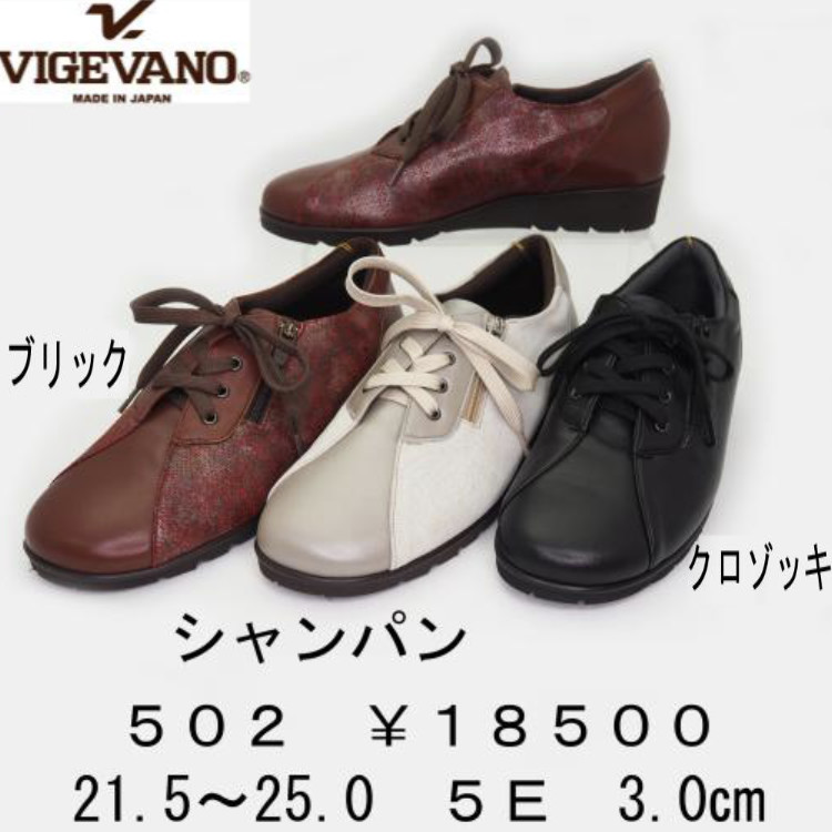 【VIGE VANO】 ヴィジェヴァノ 5Eワイズ 幅ひろいレースアップコンフォート 502 【黒いこと・三鞭酒他取り寄せ色つや】【紐タイプコンフォート ジッパー付き添い人 町シューズ】【26SS】