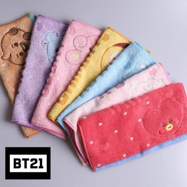 BT21 タオルハンカチ ミニタオル BTS タオル 25×25cm 綿100