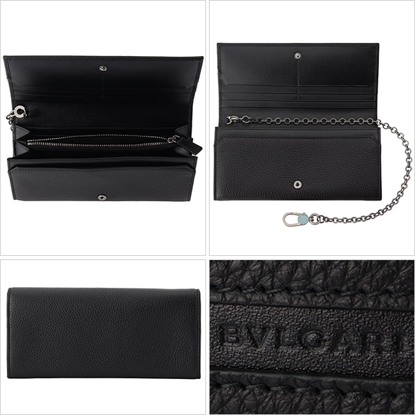 ブルガリ 財布 ブランド財布 Bvlgari メンズ二つ折り長財布 ブルガリ ブラック レザー 送料無料 アウトレット店買付け リヴェラール Bvlgari 雑誌掲載 ブルガリ 新品 新作 ブランド