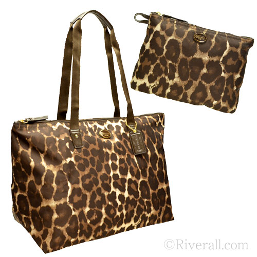 Riverall Coach Bags Leopard Folding Tote Bag Mahogany Coach Bags Leopard Folding Tote Bag Mahogany Multi Na Iroon F77405b4m1 Outlet Purchase