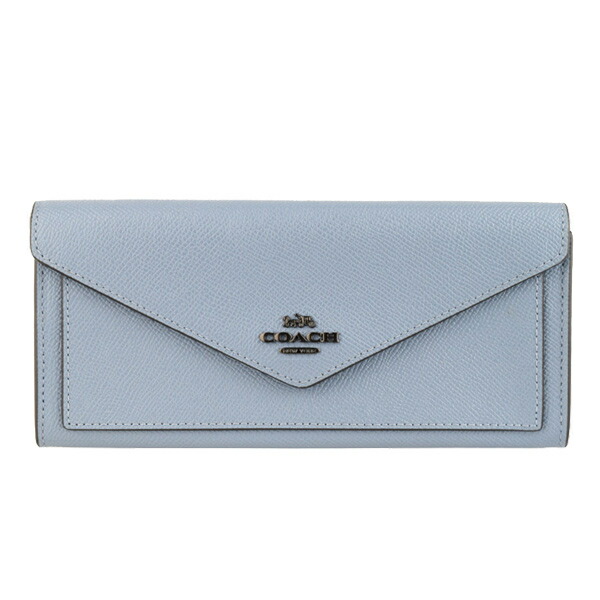 Coach かっこいい コーチ ファッション 父の日ギフト アウトレット コーチ 財布 22日時 新作 ポイント10倍 メンズ Coach アウトレット メンズ 二つ折り長財布 v5pub Zz ライトブルー レザー 金具ガンメタル 父の日ギフト 送料無料 ファッション かっこいい