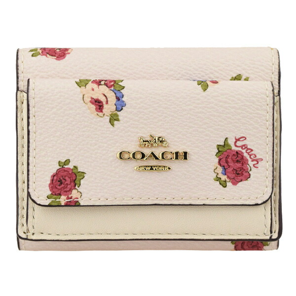 手数料安い レコメンドセール コーチ Coach ショップ袋付き 三つ折り財布 花柄 アウトレット gdcah Zz 三つ折り ウォレット 財布 ブランド財布 小銭入れ ファスナー レディース 小さい 小さめ ミニ コンパクト ブランド Pvc レザー フラワー コンビニ受取対応