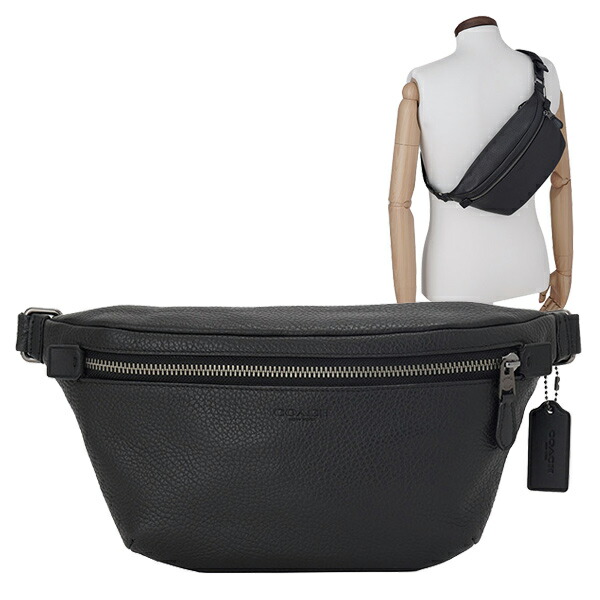 楽天市場 コーチ Coach ウエストバッグ ウエストポーチ ボディバッグ メンズ アウトレット C1413qbbk ブラック レザー 金具ガンメタル クリスマスギフト リヴェラール