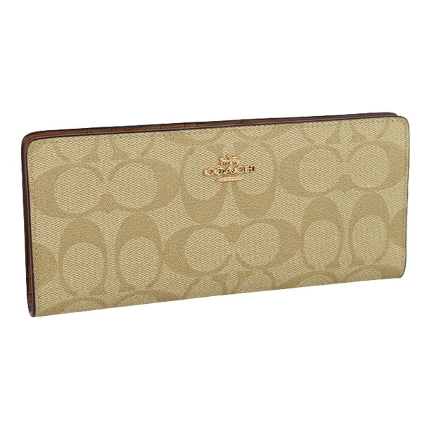 コーチ Coach 二つ折り長財布 レディース メンズ シグネチャー アウトレット C3549imdqc Fitzfishponds Com
