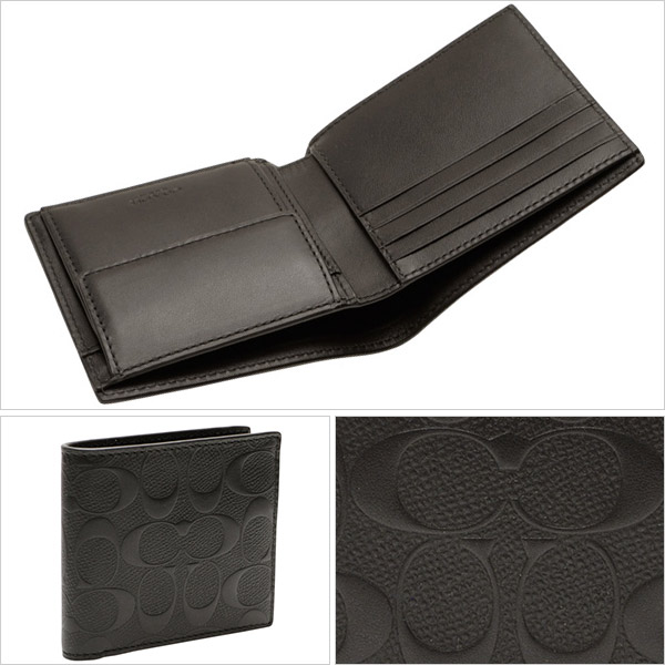 二つ折り Fblk コーチ Coach 折り財布 サイフ 財布 Coach ウォレット カード 送料無料 収納 小銭入れ 多い Fblk さいふ メンズ かっこいい おしゃれ オシャレ シンプル コンパクト スリム 使いやすい ブランド 本革 アウトレット リヴェラールcoach コーチ