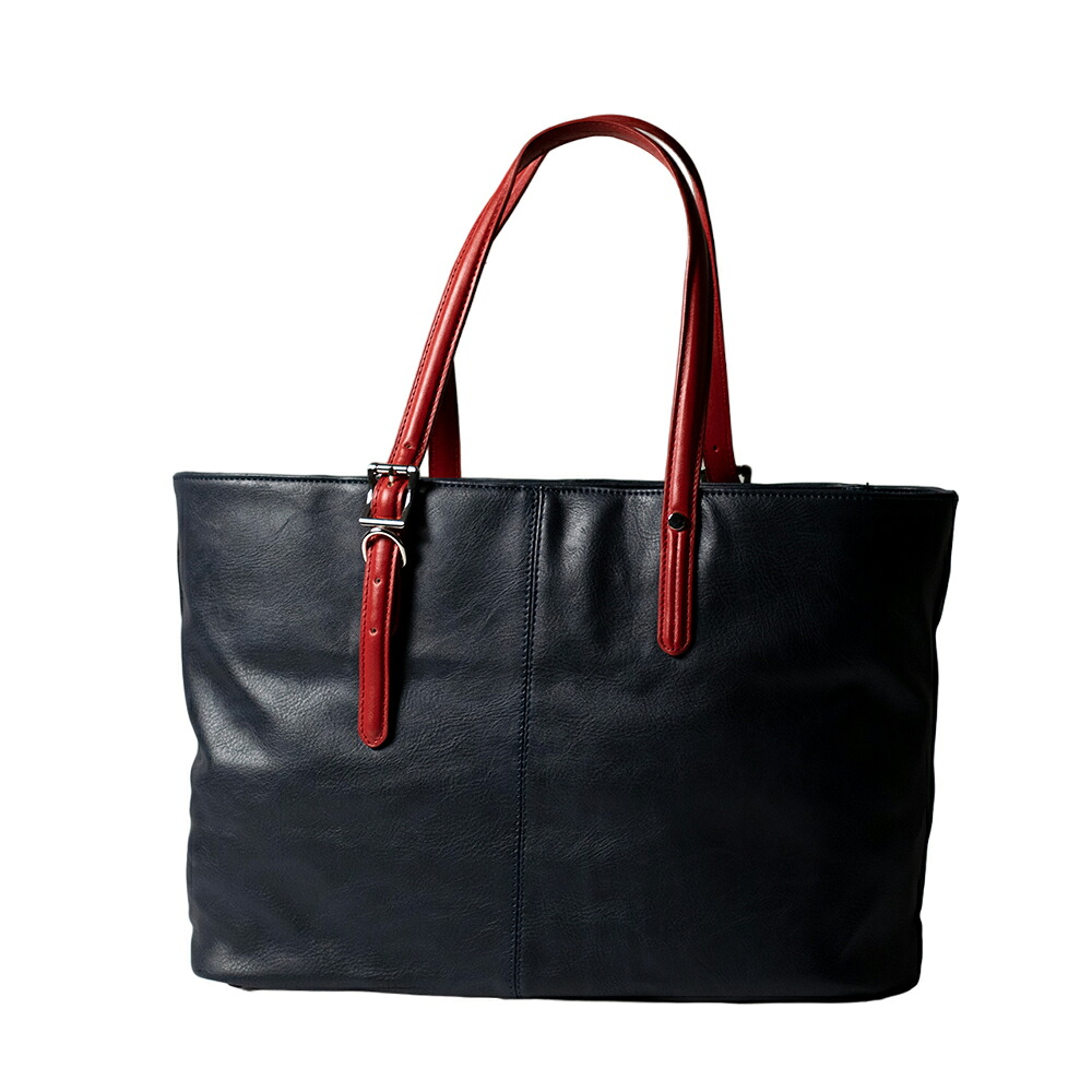 【LEON 掲載品】ベルトハンドルトート バッグ メンズ レディース ユニセックス LS-75 NAVY リンレ RINRE
