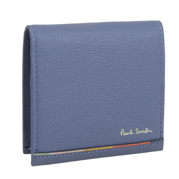 注目 ポールスミス 小物 メンズ アウトレット コインケース 小銭入れ レザー ブルーグレー レイヤード St Psme0102 Paul Smith Fucoa Cl