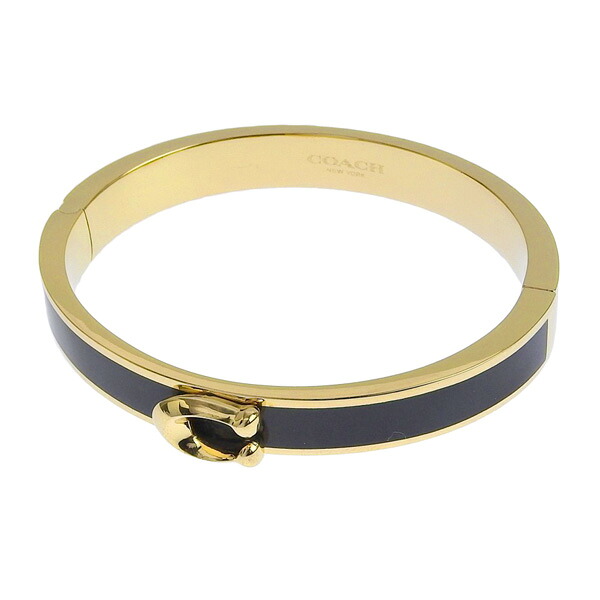 コーチ アクセサリー レディース アウトレット品 ブレスレット バングル ゴールド×ブラック PSH C HNG BNG F67480GDBLK COACH 30日間返品保証 代引手数料無料 スーパーセール