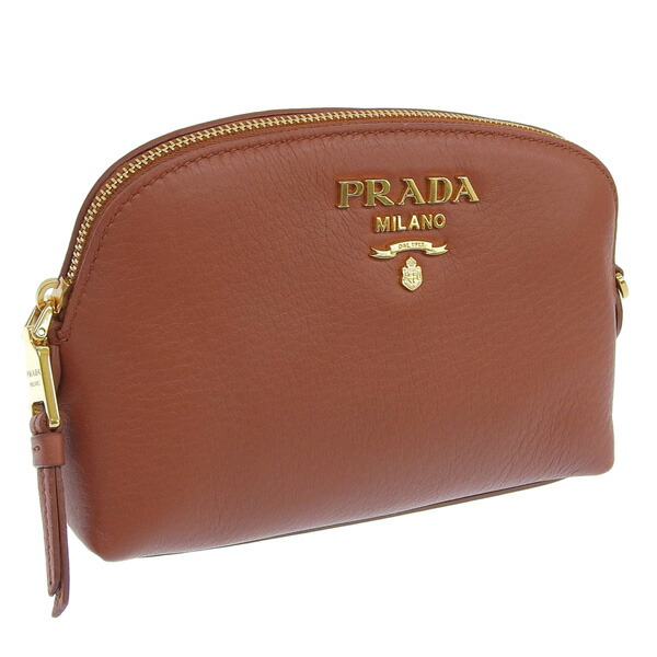 プラダ 小物 レディース 車寄せ 逃げ道品 TU なめし革 赤銅色 CONTENITORE 1ND005 CERVO BACCA PRADA 百貨店大売り出し