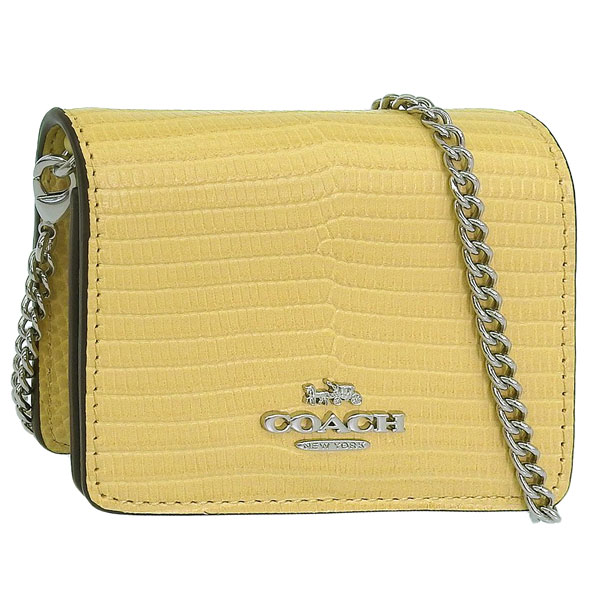 コーチ 小物 レディース カードケース アウトレット品 レザー イエロー MN WLT CHN LZRD LTHR CR372SVMN0 COACH スーパーセール