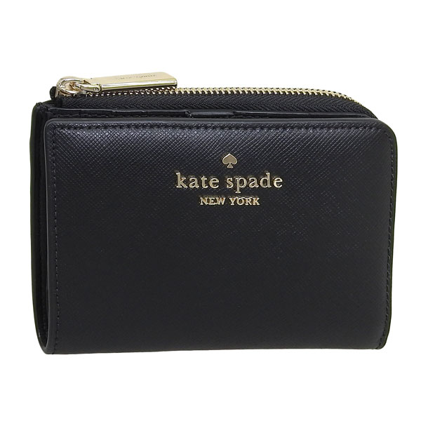 ケイトスペード 財布 レディース 二つ折り財布 アウトレット品 レザー ブラック madison sm lzip wal KH615-001 KATE SPADE