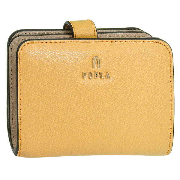 フルラ 札入れ レディース 二つ折り札入れ なめし革 黄み×ベージュ FURLA CAMELIA S COMPACT WALLET WP00315ARE0003592S FURLA レディース財布-財布・ケース-バッグ・小物・ブランド雑貨