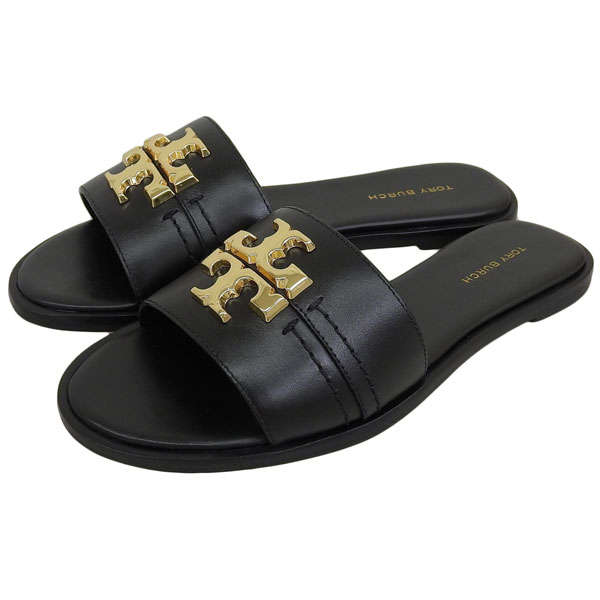 トリーバーチ 靴 レディース サンダル アウトレット 8 レザー ブラック EVERLY SLIDE 60245-0046 TORY BURCH