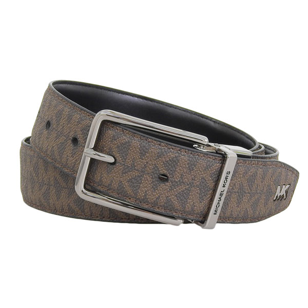 マイケルコース 小物 メンズ ベルト リバーシブル アウトレット NS コーティングキャンバス レザー ブラウン 34MM CTFR DRESS BELT 36F1LBLY9B-BRNBLK MICHAEL KORS