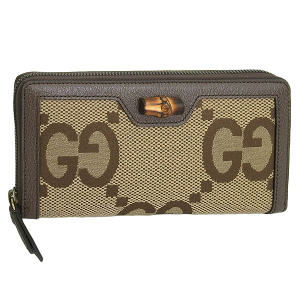 【ドキンちゃん01】GUCCI グッチ 新品同様 レザーキャンバス 長財布 GUCCI グッチ アウトレット レディース 二つ折り長財布 GG