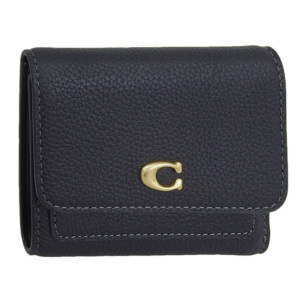 コーチ職 紙入れ レディース 二つ折り紙入れ 逃げ口 なめし革 黒いこと LEATH ESS FLAP WALLET CAO13B4BK COACH