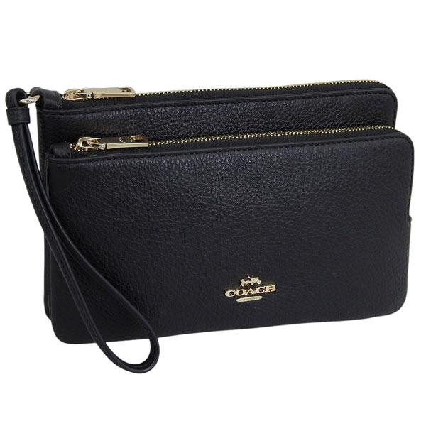 新品☆ COACH(コーチ)ポーチ　カーキ ブラック　シグネチャー レザー 楽天市場】コーチ 財布 レディース COACH ポーチ シグネチャー