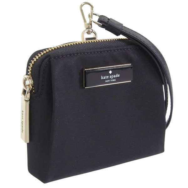 ケイトスペード 小物 レディース カードケース アウトレット ナイロン ブラック carter ksnyl card case lanyard KL878-001 KATE SPADE