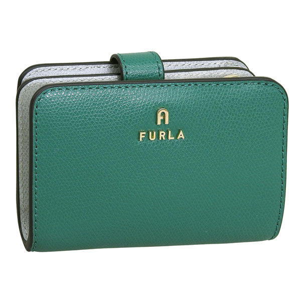 フルラ 財布 レディース 二つ折り財布 レザー グリーン×グレー FURLA CAMELIA S COMPACT WALLET WP00315ARE0004349S FURLA