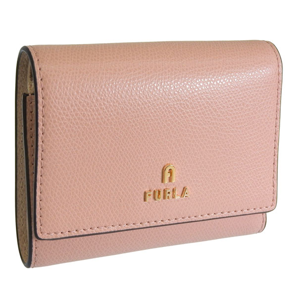 フルラ 紙入れ レディース 三つ折り紙入れ 逃げ口 なめし革 サクラ色 FURLA CAMELIA S COMPACT WALLET TROFOLD WP00454ARE0003790S FURLA