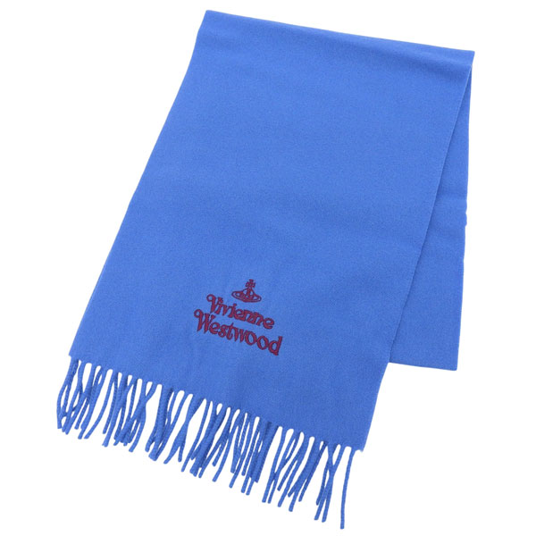ヴィヴィアンウエストウッド 衣類 レディース マフラー ウール ブルー EMBROIDERE LOGO 81030007W00Q7K401 VIVIENNE WESTWOOD