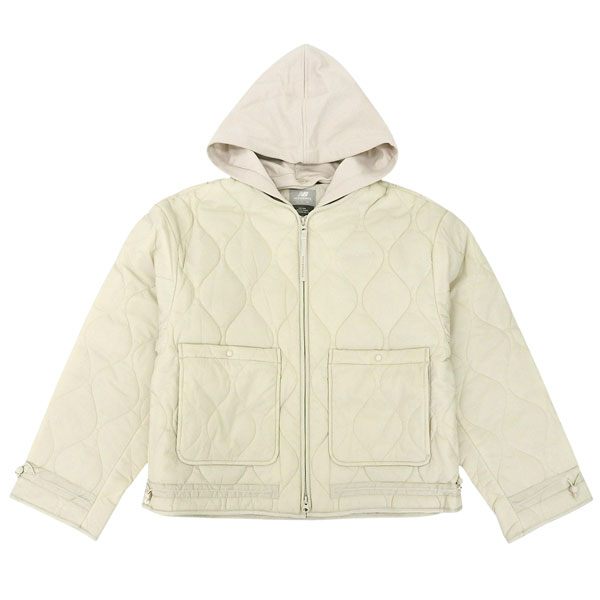 ニューバランス 衣類 レディース 95(L) パデッドジャケット ベージュ W Hood quilted semi-crop padded jacket NBNQE4W902-BEI95 NEW BALANCE