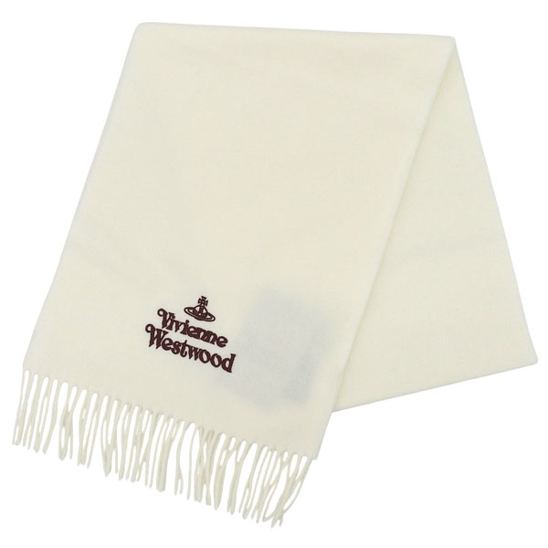 ヴィヴィアンウエストウッド 御召しもの レディース えり巻き 羊毛 白いこと EMBROIDERED LOGO 81030007W00Q7A401 VIVIENNE WESTWOOD