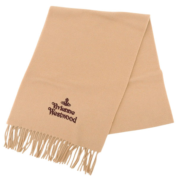 ヴィヴィアンウエストウッド 御召しもの レディース えり巻き 羊毛 ベージュ EMBROIDERED LOGO 81030007W00Q7C401 VIVIENNE WESTWOOD