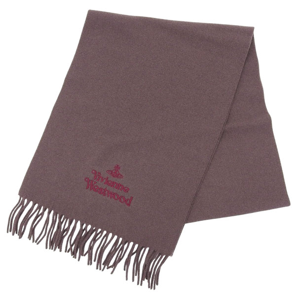 ヴィヴィアンウエストウッド 御召しもの レディース えり巻き 羊毛 赤銅色 EMBROIDERED LOGO 81030007W00Q7D401 VIVIENNE WESTWOOD