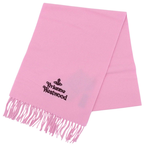 ヴィヴィアンウエストウッド 御召しもの レディース えり巻き 羊毛 サクラ色 EMBROIDERED LOGO 81030007W00Q7G401 VIVIENNE WESTWOOD