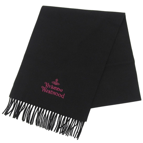 ヴィヴィアンウエストウッド 御召しもの レディース えり巻き 羊毛 黒いこと EMBROIDERED LOGO 81030007W00Q7N401 VIVIENNE WESTWOOD