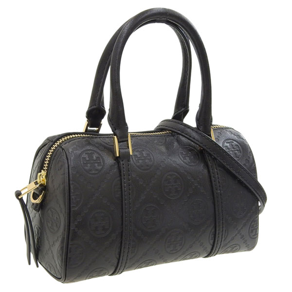 トリーバーチ バッグ レディース 2WAY ショルダーバッグ レザー ブラック T MONOGRAM LEATHER PETTIE MINI BARREL BAG 164873-001 TORY BURCH 27,820円