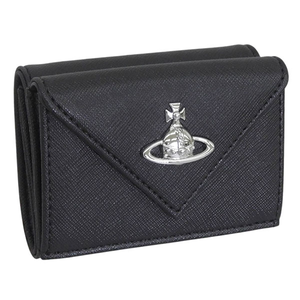 ヴィヴィアンウエストウッド 紙入れ レディース 三つ折り紙入れ 黒いこと ENVELOPE BILLFOLD 5115002EWS0021N401 VIVIENNE WESTWOOD