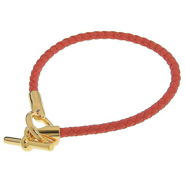 エルメス アクセサリー レディース ブレスレット レザー ゴールド×オレンジ H071681FGOT3 HERMES