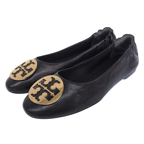 トリーバーチ 靴 レディース パンプス 逃げ道 23.5糎 なめし革 黒いこと CLAIRE BALLET 147379-001235 TORY BURCH