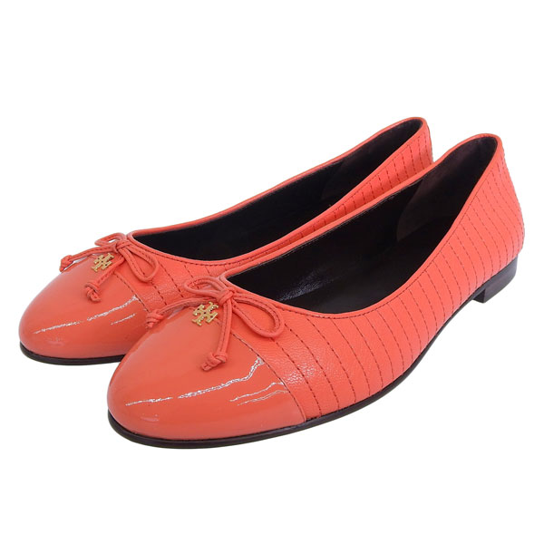 【7/20限定 抽選で2人に1人100%ポイントバック!要エントリー】 トリーバーチ 靴 レディース パンプス アウトレット 22.5cm レザー コーラル CAP-TOE QUILTED BALLET 159062-650225 TORY BURCH|リヴェラール店