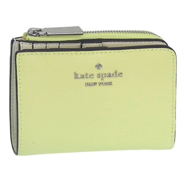 ケイトスペード 財布 レディース 二つ折り財布 アウトレット レザー イエロー WALLETS SM LZIP WAL KN767-302 KATE SPADE|リヴェラール店