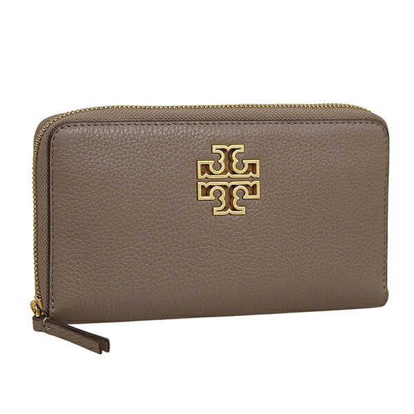 トリーバーチ 銭入れ レディース 長銭入れ なめし革 グレーシュー BRITTEN ZIP CONTINENTAL 141004-034 TORY BURCH