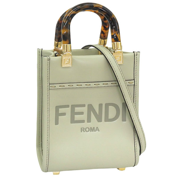 フェンディ バッグ レディース 2WAY ショルダーバッグ ハンドバッグ レザー ライトグリーン MINI SUNSHINE SHOPPER CALF KING FENDI 8BS051ABVLF1K3B FENDI｜リヴェラール店