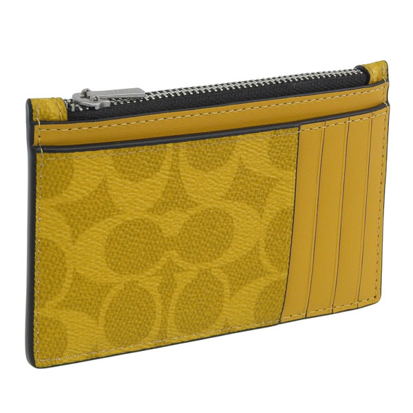 コーチ 小物 レディース カードケース アウトレット イエロー ZIP CARD CS SIG CV764SVY3 COACH|リヴェラール店