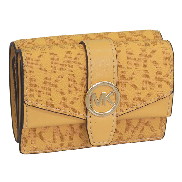 マイケルコース 財布 レディース 三つ折り財布 アウトレット イエロー GREENWICH D35F5GGRD0V-469 MICHAEL KORS｜リヴェラール店