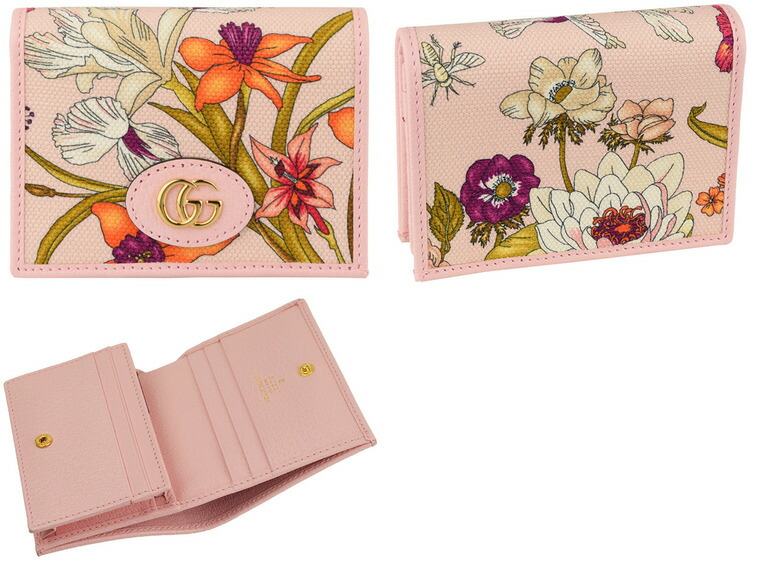 二つ折り財布 かわいい 厳選 グッチ ショップ袋付き レザー アウトレット 花柄 Gucci さいふ 小銭入れ 多い 財布 札入れ 二つ折り カード入れ 収納 多い レディース かわいい 可愛い ブランド 革 フラワー キャンバス レザー Ggロゴ ダブルg リヴェラール