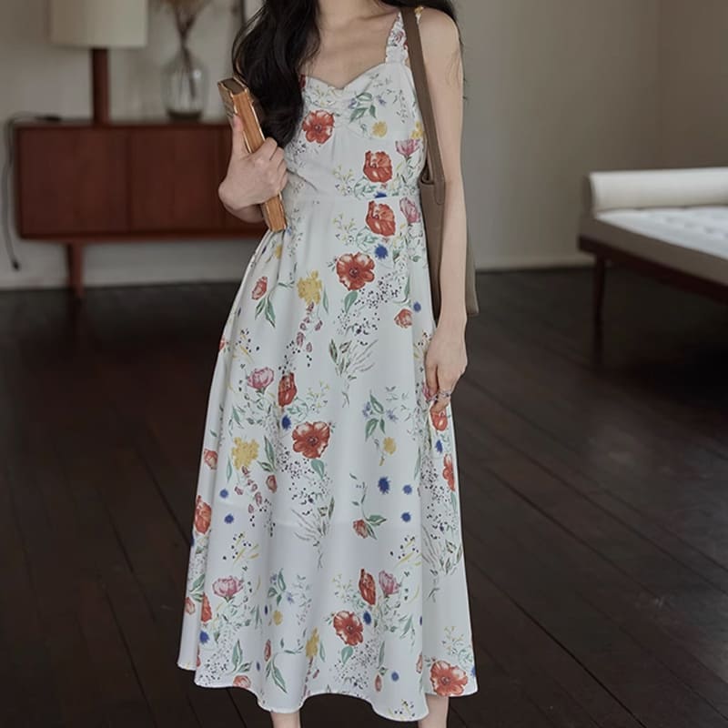 RINRE リンレ 韓国 ファッション フィオナフラワー Aライン ロングワンピース ドレス Fiona Flower A-line Long Dress lesens7 S M サイズ white ホワイト レディース|リヴェラール店