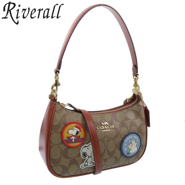 コーチ バッグ レディース 2WAY ショルダーバッグ アウトレット品 カーキ/レッドウッドマルチ SIGNATURE SNOOPY PATCHES TERI CE848IMT1O COACH スーパーセール