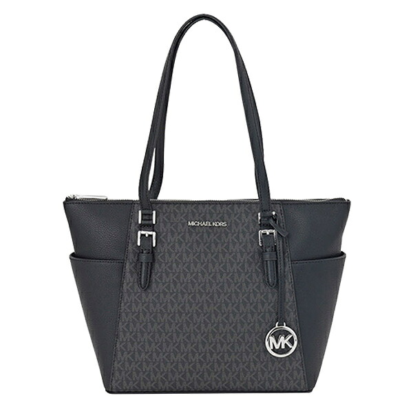 マイケルコース バッグ M. MICHAEL KORS トートバッグ アウトレット品 35t0scft3b-black ブラック PVC レザー 金具シルバー 送料無料 30日間返品保証 代引手数料無料 スーパーセール 17,750円
